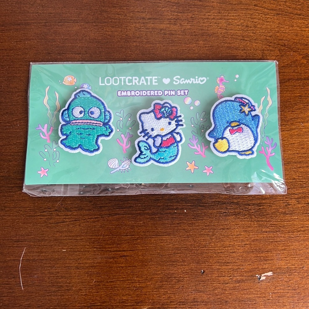 Lootcrate Sanrio embroidered pin set
